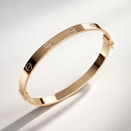 Dámsky pevný náramok Love zo žltého zlata V010z