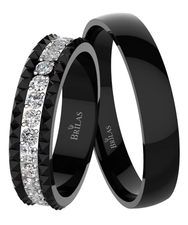 Čierne obrúčky z chirurgickej ocele BA01