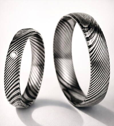 Damaškové obrúčky Siona Steel BB03