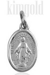 Medailón Panny Márie z bieleho zlata K396Yb