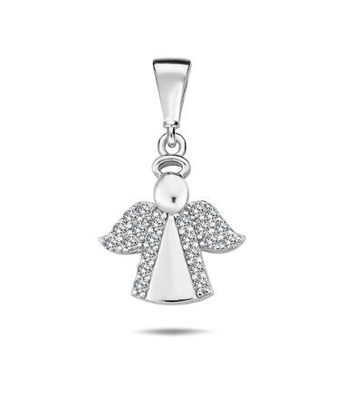 Prívesok anjelika z bieleho zlata k6631b