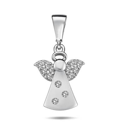 Prívesok anjelika z bieleho zlata k6641b