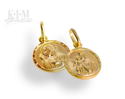 Prívesok zo zlata Škapuliarskej Panny Márie Karmelskej a Ježiša Krista K403ž