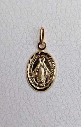 Medailón Panny Marię žlté zlato K6645