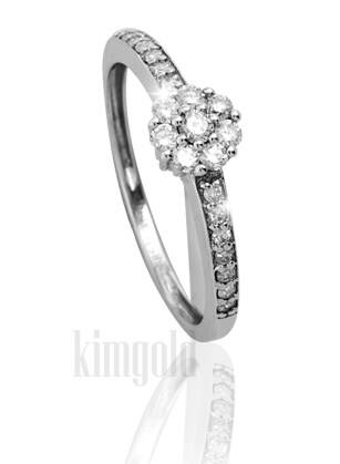 Romantický prsteň s diamantmi 100001818 0,33 ct + darčekové balenie zdarma