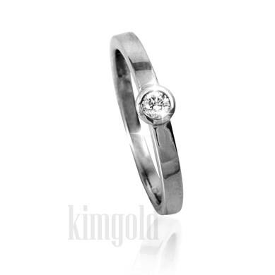 Prsteň z bieleho zlata 2241233b s diamantom 0,10 ct + darčekové balenie zdarma