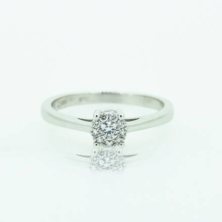 Zásnubný prsteň biele zlato 70589-1855F 0,14ct