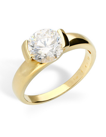Dámsky prsteň zo žltého zlata so zirkónom K001z