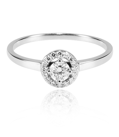 Dámsky prsteň s diamantom biele zlato 00734-1255F 0,32ct