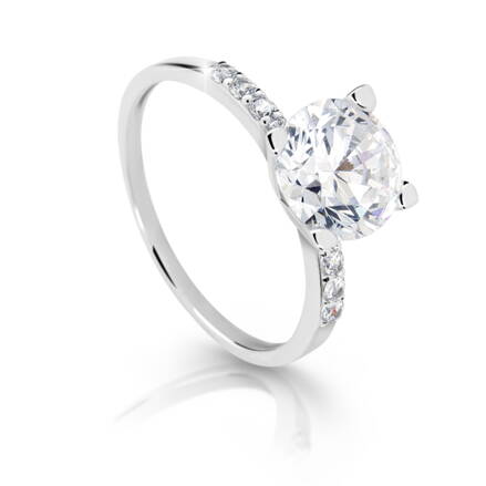 Danfil DF2417 romantický snubný prsteň z bieleho zlata + darčekové balenie zdarma
