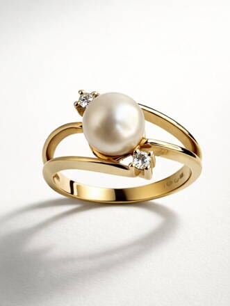 Prsteň zo žltého zlata s perlou ALO 2245012BI