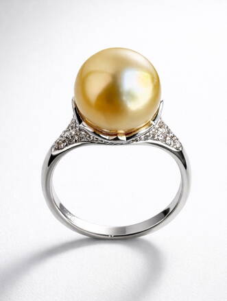 Dámsky prsteň z bieleho zlata s perlou a briliantami ALO 3241000Pe