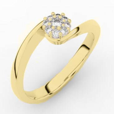 Snubný prsteň zo žltého zlata so zirkónmi 3934z