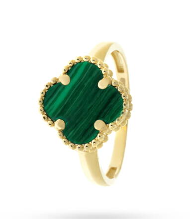 Dámsky prsteň so zeleným malachitom k952zZ
