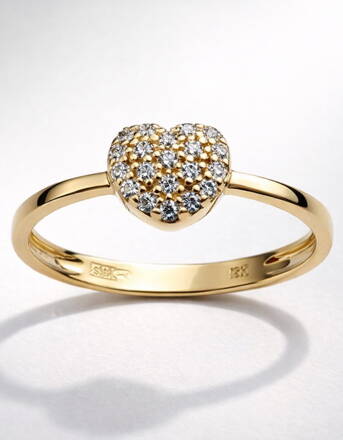 Dámsky prsteň so srdiečkom a zirkónmi K980