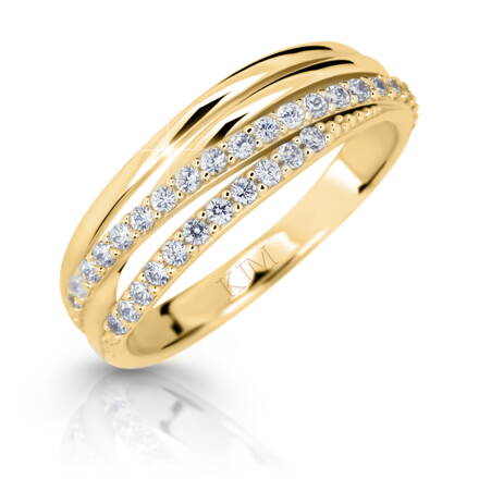Zlatý snubný prsteń so zirkonmi Z6716 z