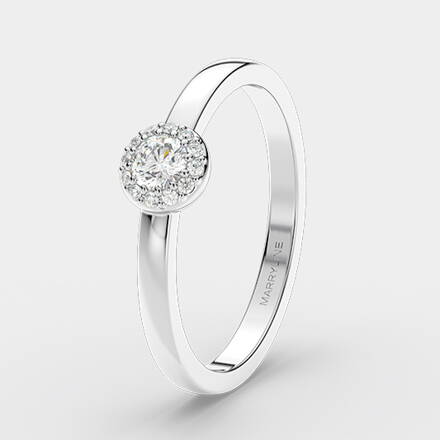 Zásnubný prsteň z bieleho zlata R214 s diamantmi 0,20 ct + darčekové balenie zdarma