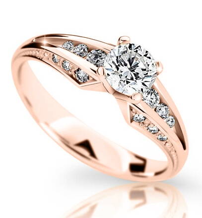 Zásnubný prsteň z ružového zlata 2103r - Z6805