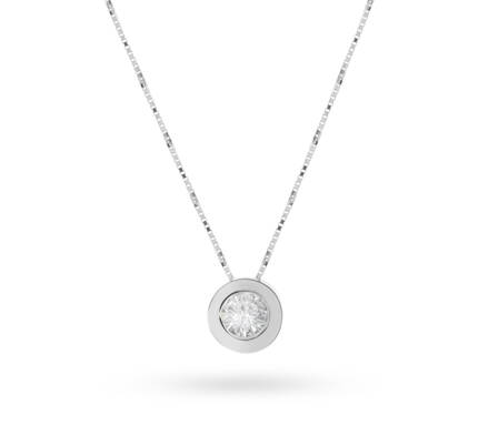 Náhrdelník z bieleho zlata s briliantom AUR06 0,25ct
