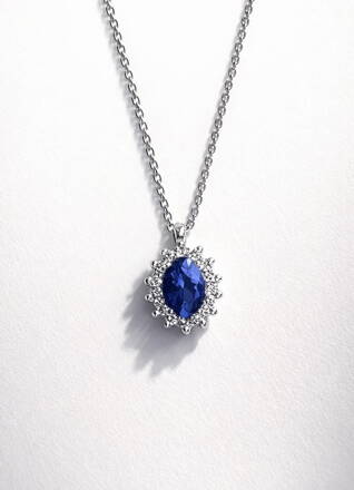 Dámska retiazka s tanzanitom a briliantami P032x