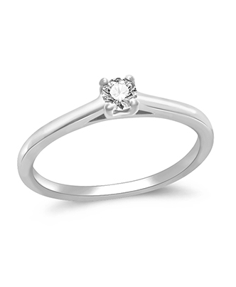 Zásnubný prsteň s diamantom z bieleho zlata 402262 